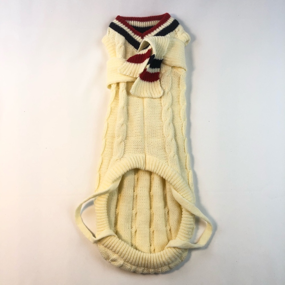 Cream Cable Knit Sweater with Scarf - Picture 7 of 7